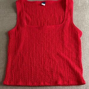 Old Navy Vibrant Red Textured Tank Top